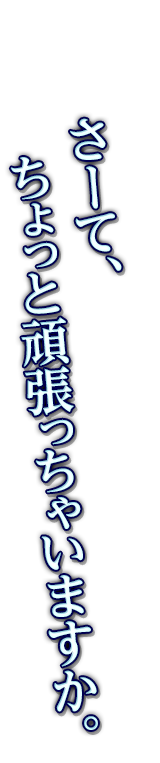 さーて、ちょっと頑張っちゃいますか。