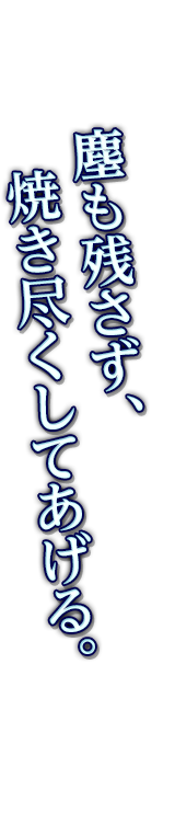 塵も残さず、焼き尽くしてあげる。