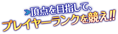 頂点を目指して、プレイヤーランクを競え！！