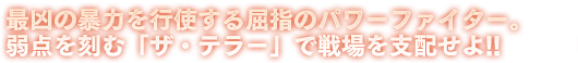 最凶の暴力を行使する屈指のパワーファイター。弱点を刻む「ザ・テラー」で戦場を支配せよ!!