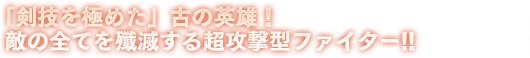 「剣技を極めた」古の英雄！敵の全てを殲滅する超攻撃型ファイター!!