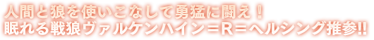 人間と狼を使いこなして勇猛に闘え！眠れる戦狼ヴァルケンハイン＝R＝ヘルシング推参!!