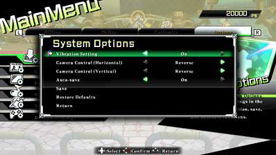 Options Screen