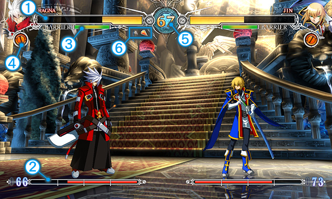 BLAZBLUE CENTRALFICTION 対戦画面